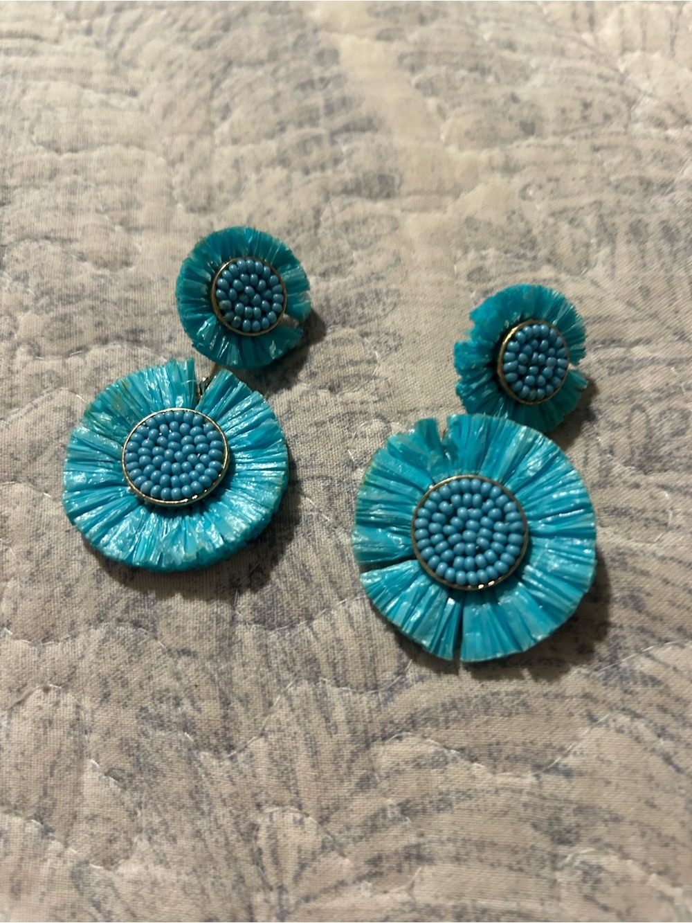 Turquoise Floral Bead Drop Earrings - Women Jewelry